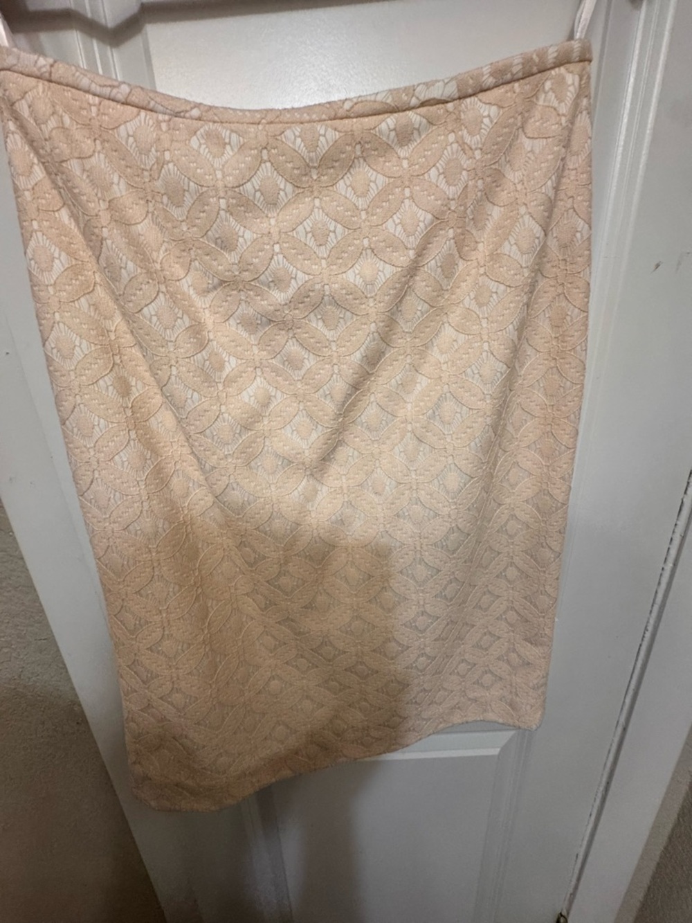 Calvin Klein Peach Lace Pencil Skirt